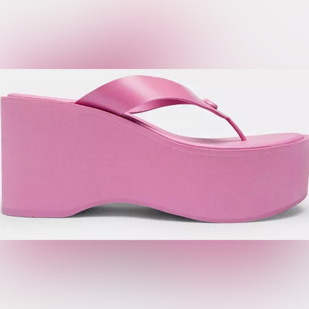 Coach Women's Sculpted C Platform Flip Flop Sandals Fuchsia Size 7 - Picture 7 of 14